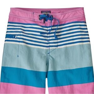 Patagonia Wavefarer Boys Boardshorts Pink Fitz Stripe - 16 Swim Beach Surf   14